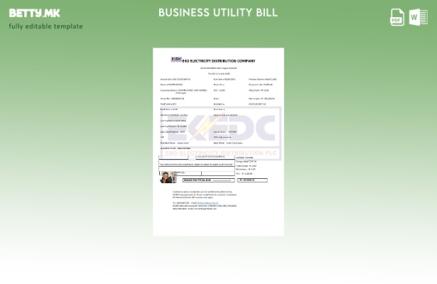 модерен стил шаблон за деловна сметка за комунални услуги Нигерија Еко за дистри